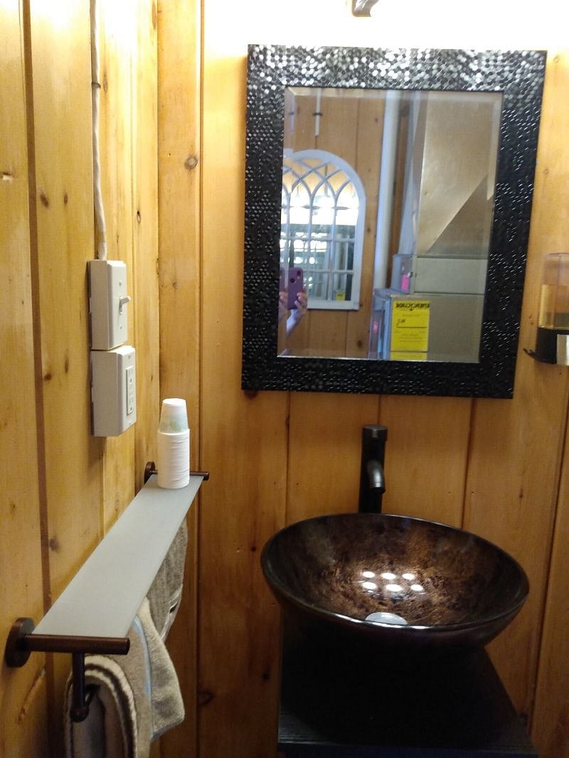 Our cute 1/2 bath that also has water heater and furnace.