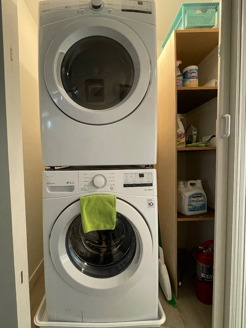 Full sized washer and dryer in the home