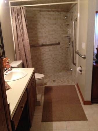Downstairs Master Bathroom with Roll in Shower Ramp