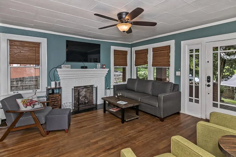 Open living and dining space