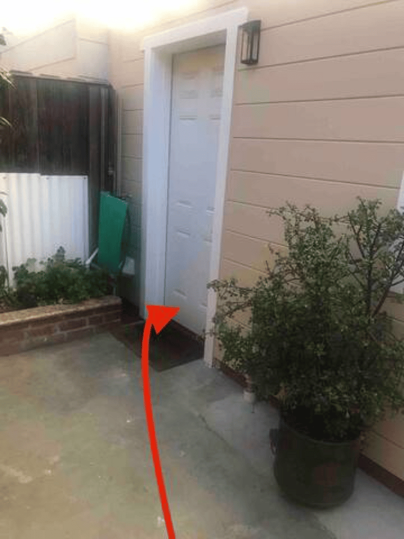 Entrance to apartment is from the side of the main house