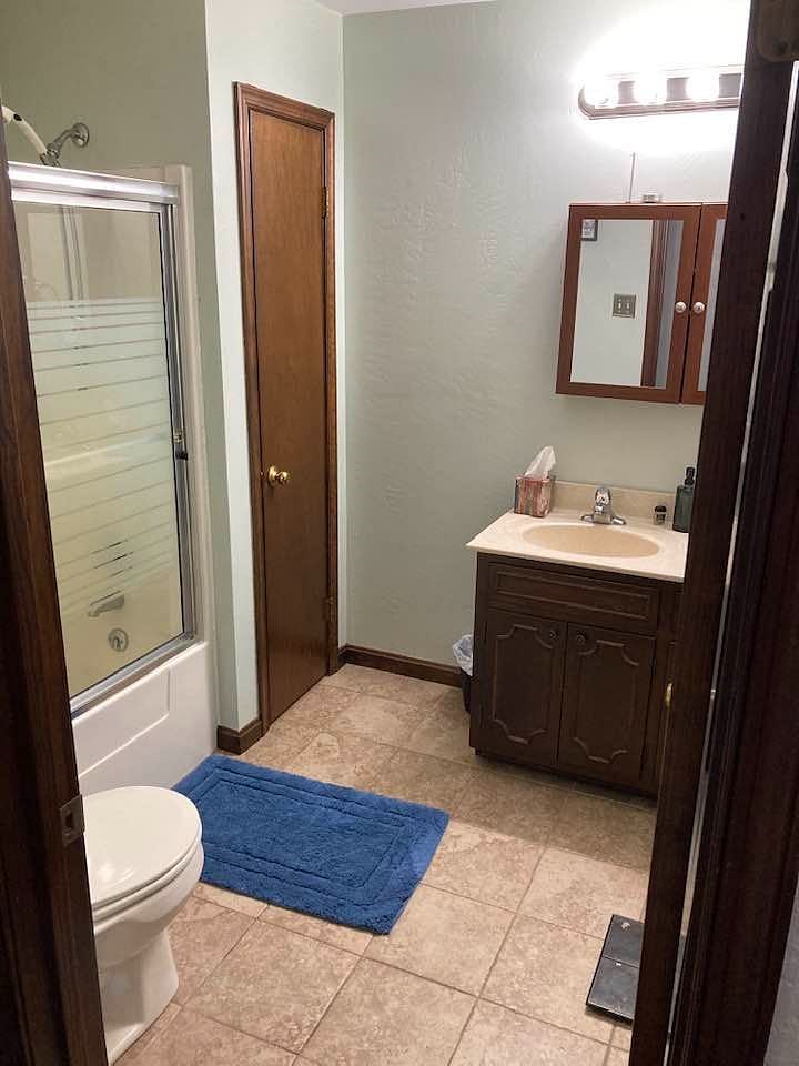 Private bathroom across the hall. Only you will be using this bathroom.