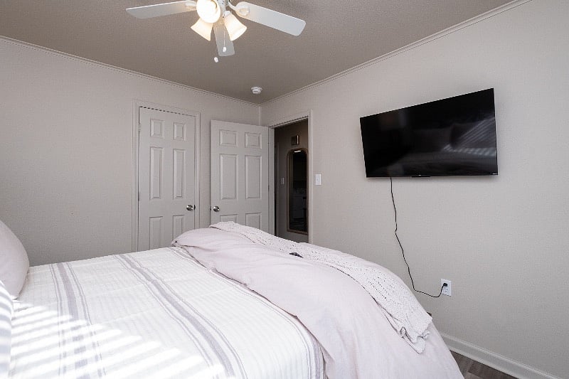 Flatscreen tv in master