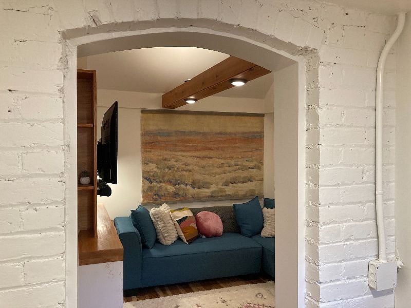Original Brick Archway, view into Living room from Foyer