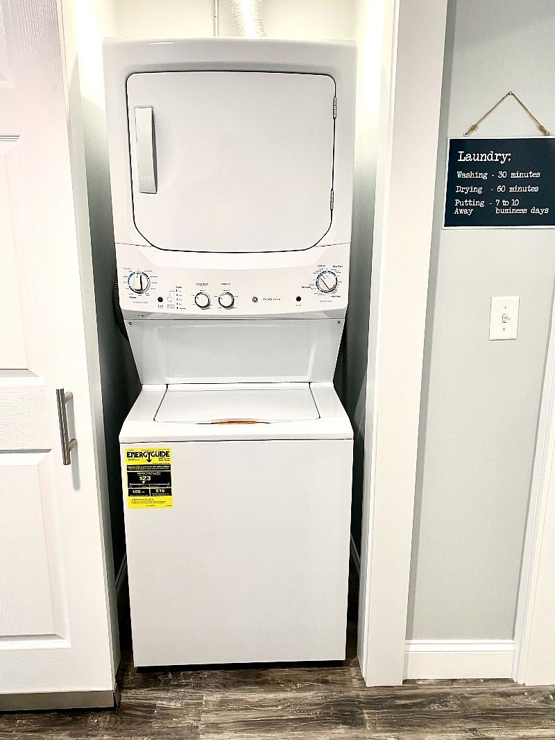 Convenient in-unit washer and dryer, making your extended stay more comfortable.