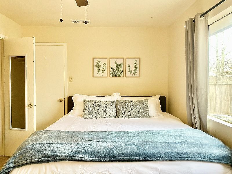Master bedroom with king size bed