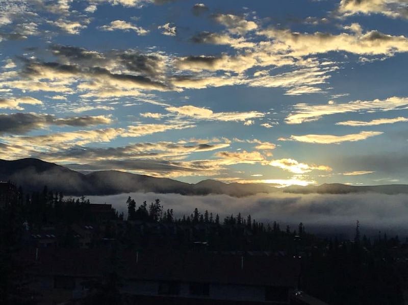 Sunrise view from the deck.  Enjoy a nice cup of coffee on your private deck.