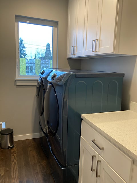 Large washer + dryer!