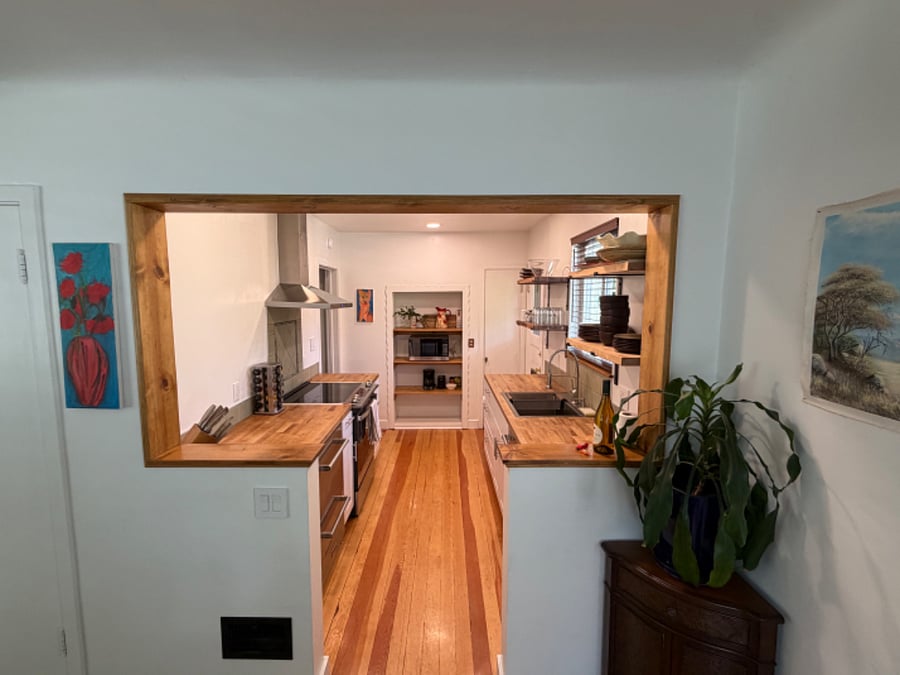 Kitchen next to dining area