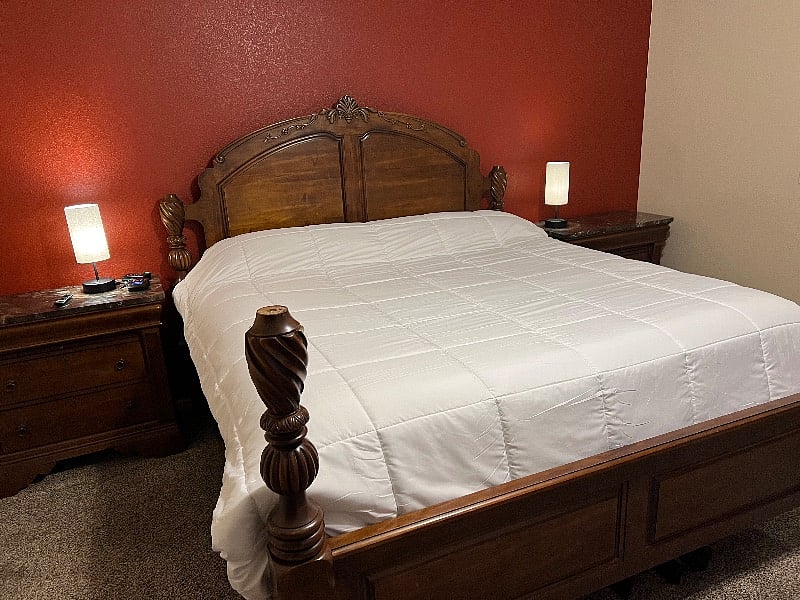 Master Bedroom with King Bed. New pillow top mattress in 2022.