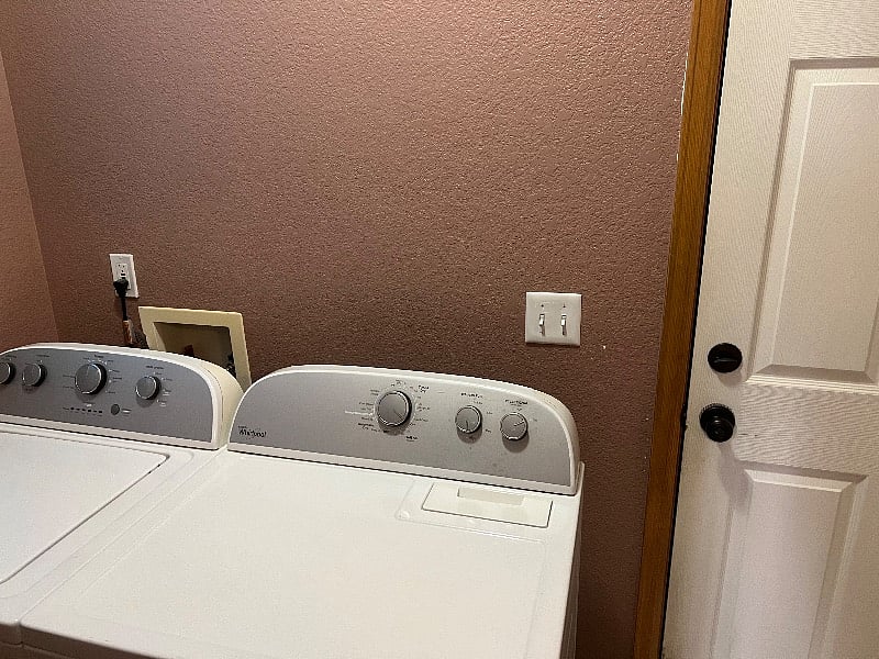 Washer and Dryer in Laundry Room off garage
