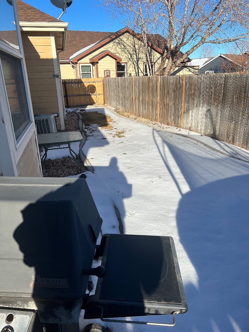 Small private fenced back yard.