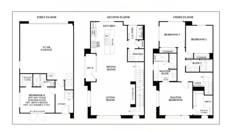 Floor Plan (please note, the first floor bedroom has a window, not french doors)