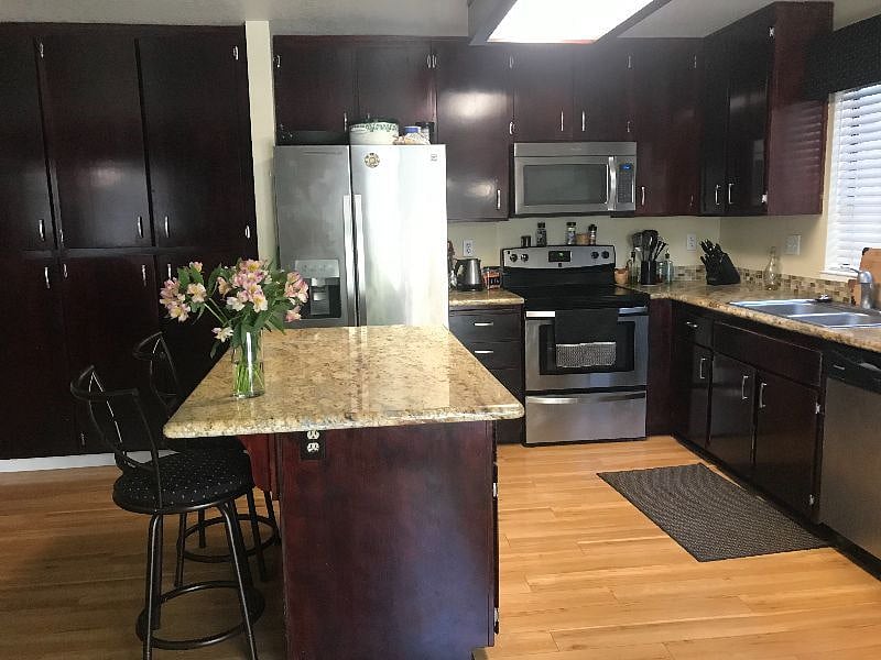 Kitchen and island