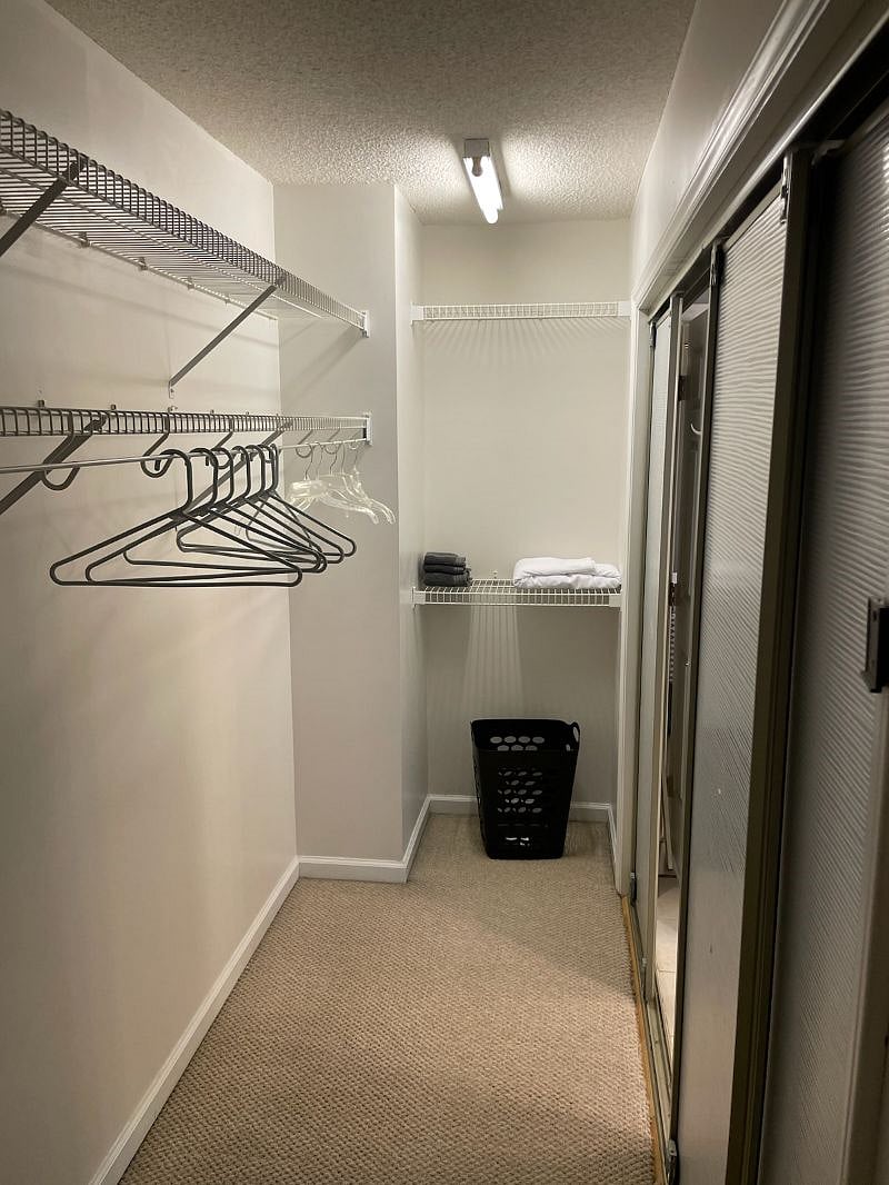 Walk-in closet in Primary Bedroom.
