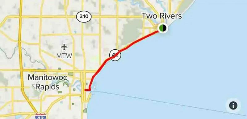 Bike trail route. 