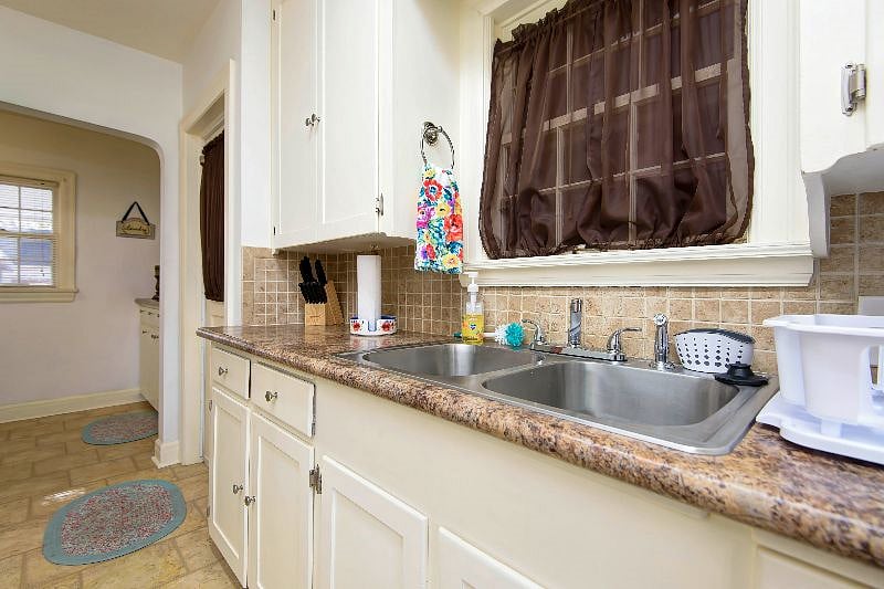 Kitchen with double sink and plenty of storage