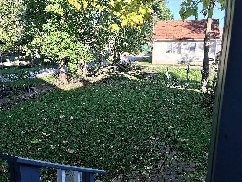 fully fenced backyard