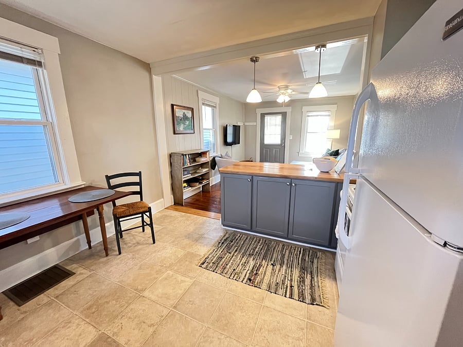 view from kitchen towards living room