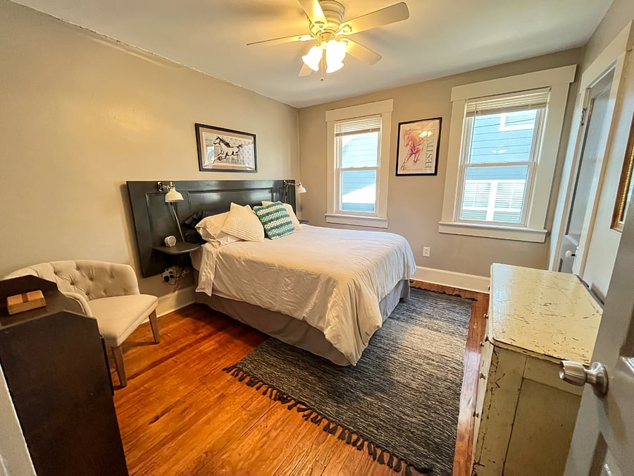 back bedroom with full bed