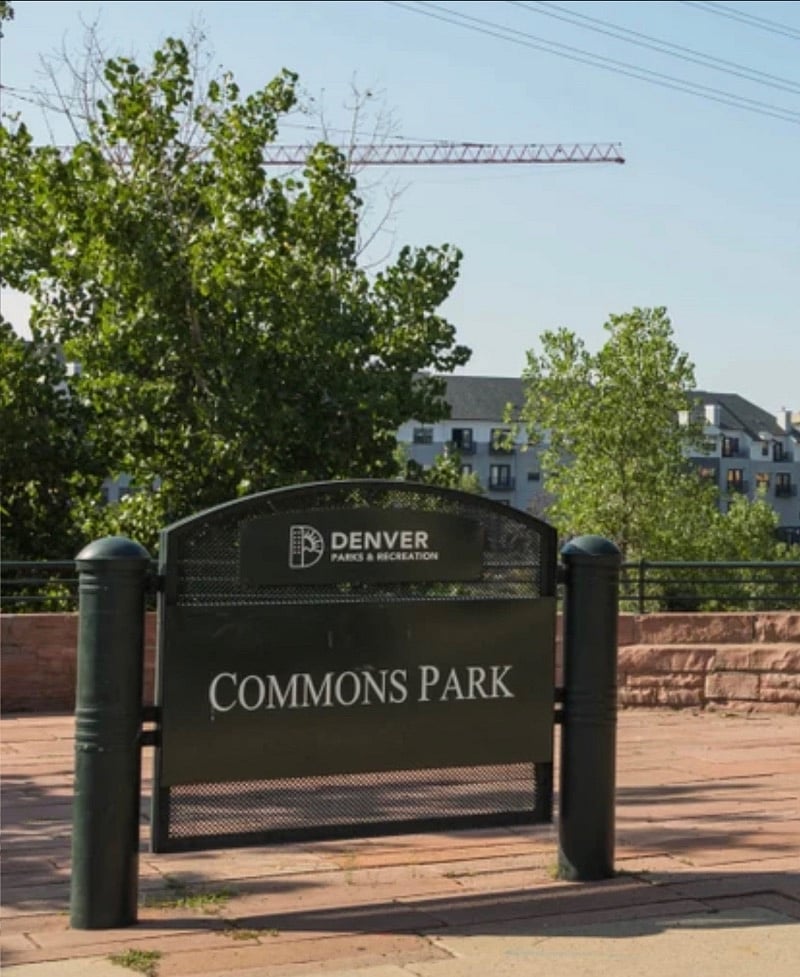 Across the street. Summer concerts, off leash dog park, and bridge to Platte street. Platte StRestaurants, shops, and REI.