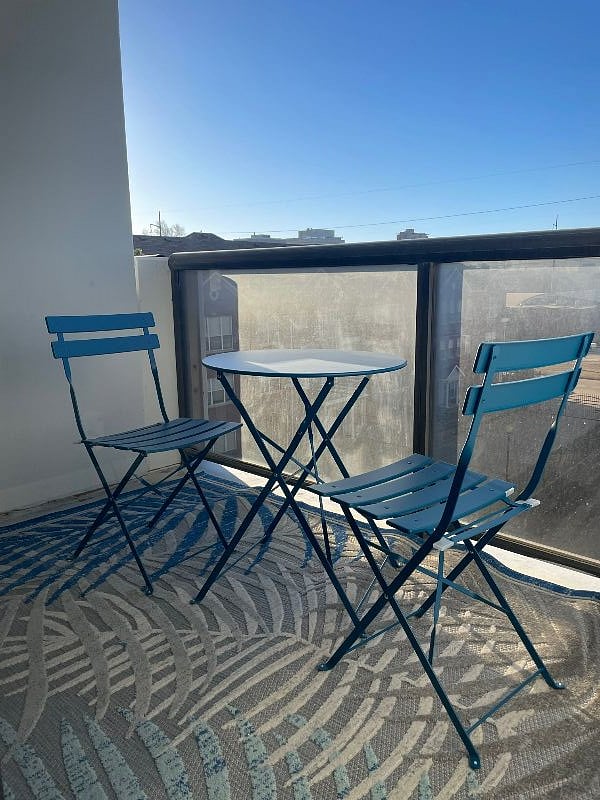Rise and shine... beautiful sunrise rays come to this balcony