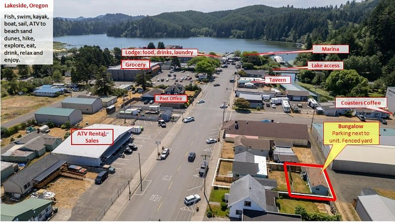 So many amenities nearby. Including beautiful Tenmile Lake. Oregon's premiere bass fishing lake!  Said to be the best fishing in Oregon.