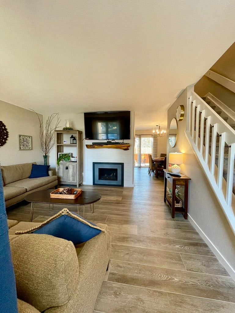 Living Room - looking towards dining / kitchen / powder room / back patio