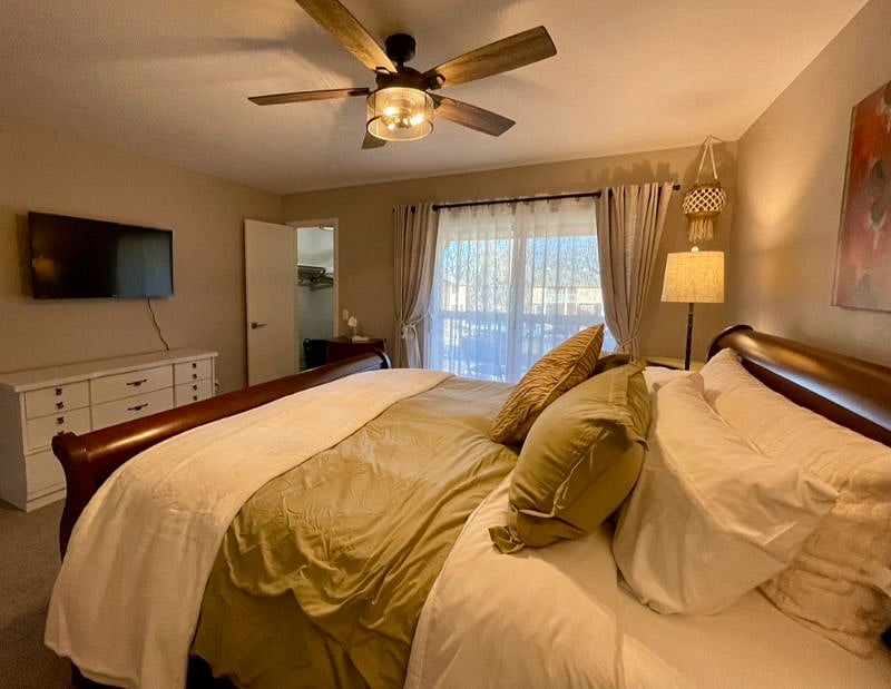 Master Bedroom - looking towards the large walk in closet and private balcony
