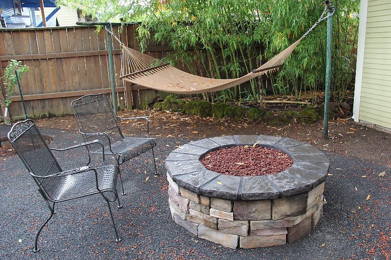 Gas Firepit and Hammock