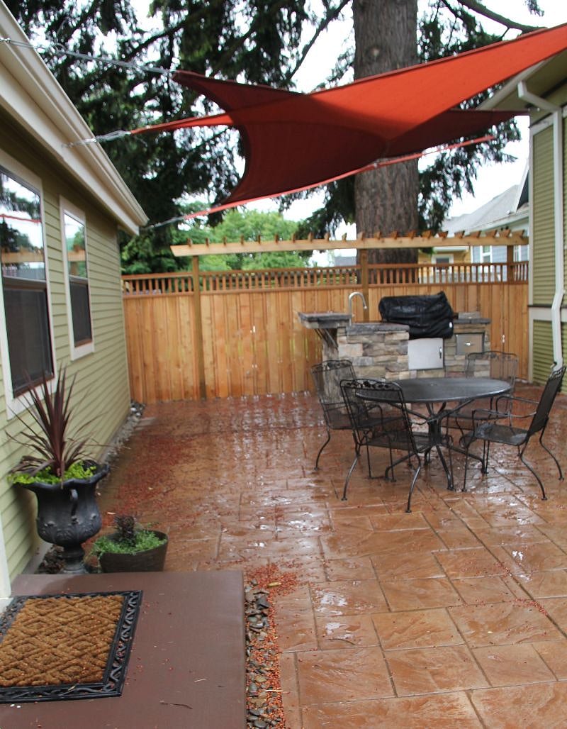 Patio, Outdoor Dining and Outdoor Kitchen with Gas Grill