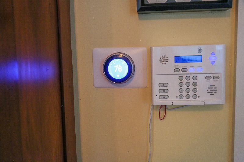 Nest thermostat and alarm system