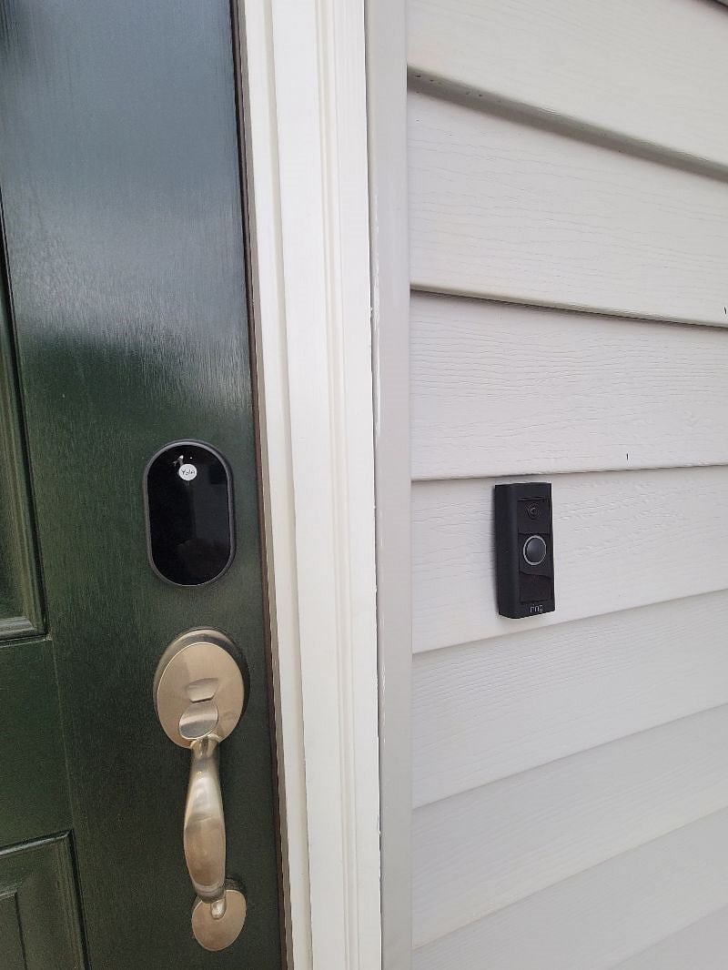 Smart lock for self-check in/out with Ring Doorbell.