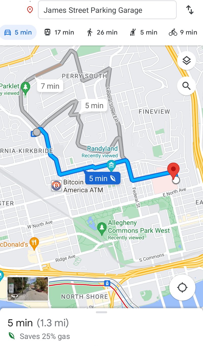 5 min drive , 9 min bike ride or 20 min walk to ALLEGHENY GENERAL.