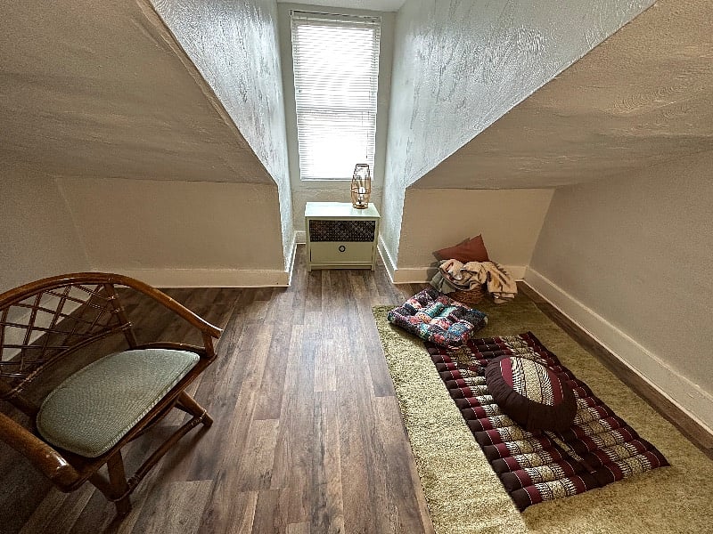 Top floor Meditation room. Comes together with adjacent bedroom.