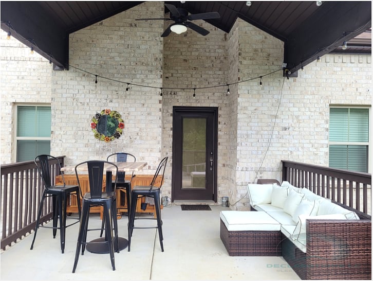 Backyard deck.
