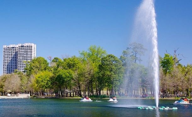 Go paddleboating at Hermann Park, less than 3 miles away.