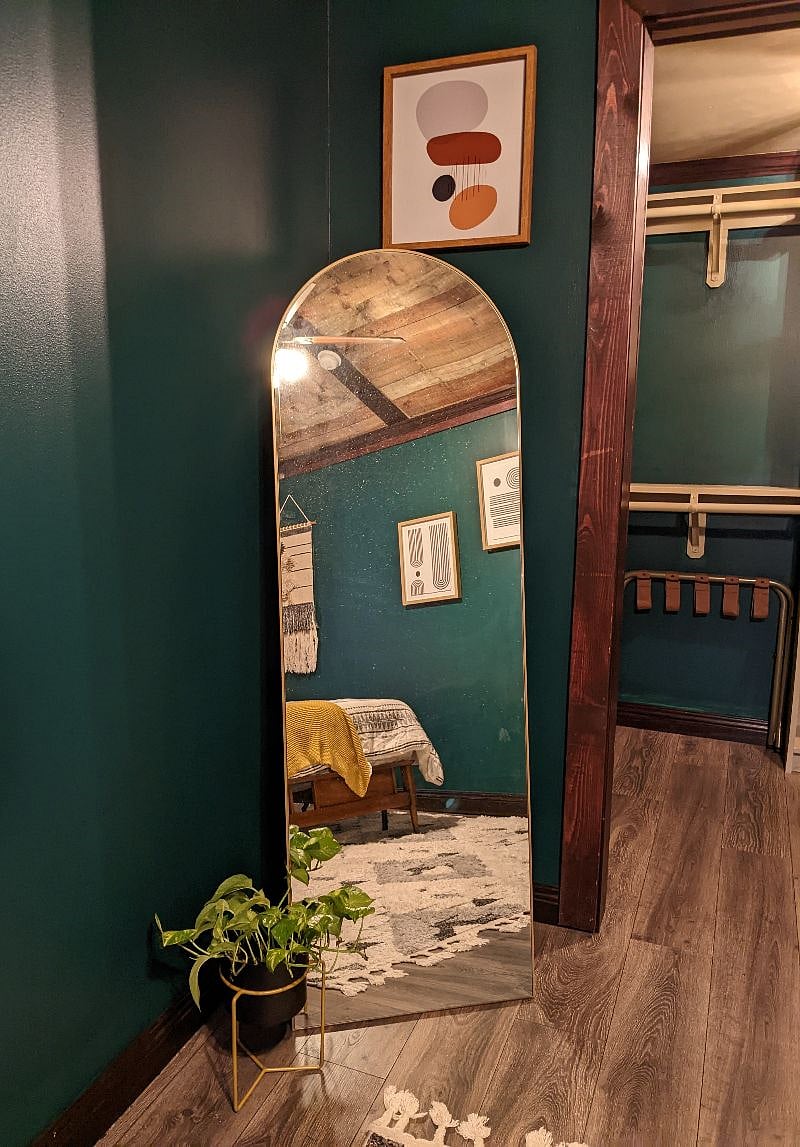Full-length gold arch mirror