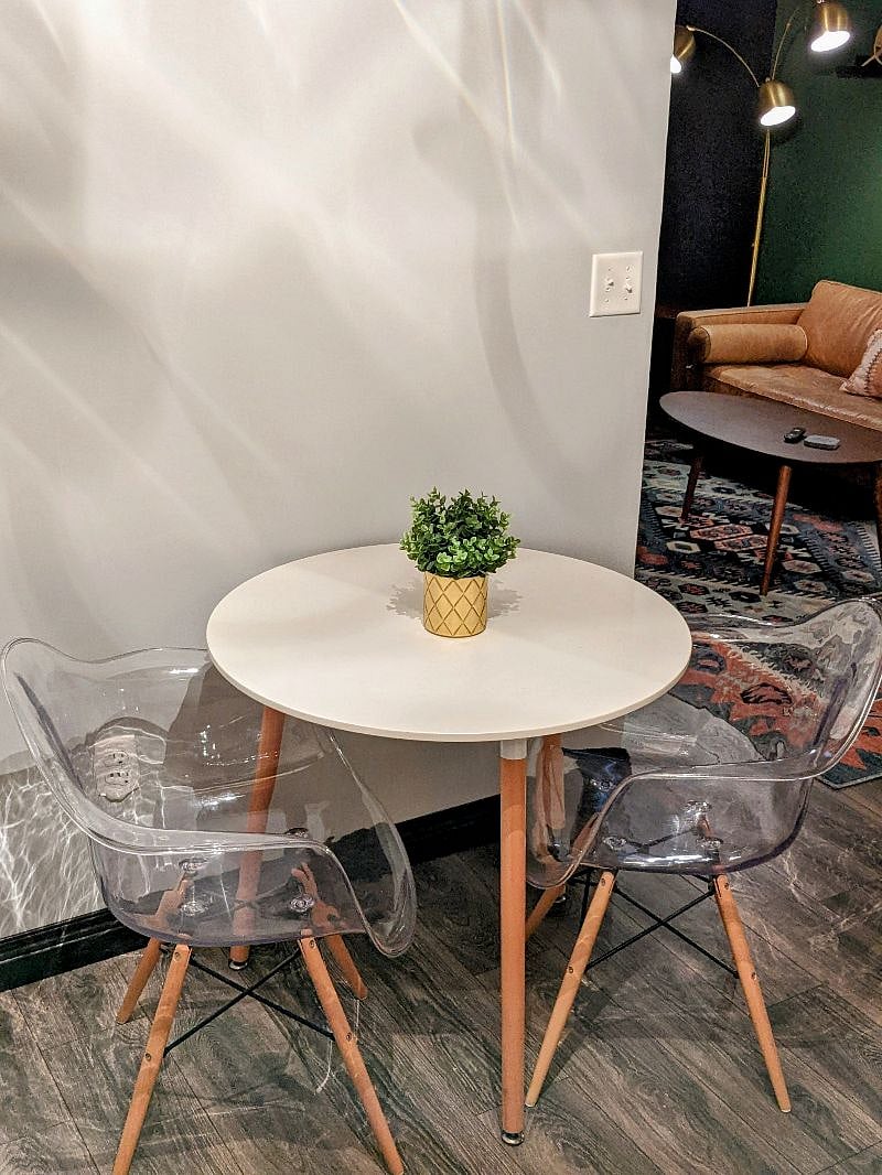 Cute table for your morning coffee.