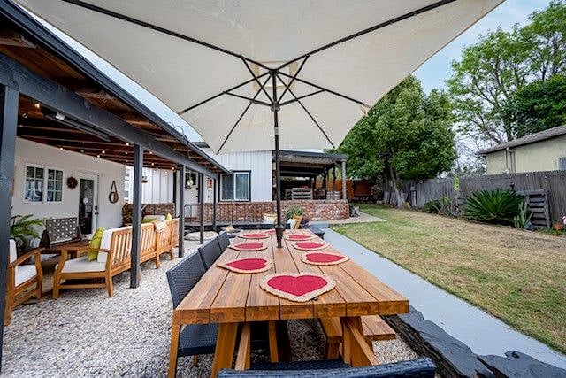 Backyard table perfect for outdoor dining
