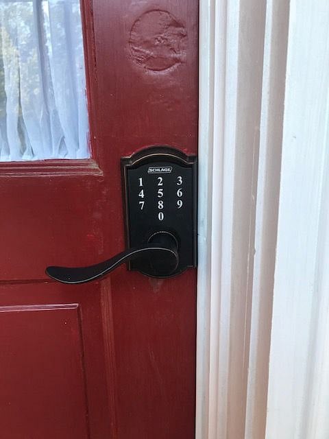 lock box to enter the house.  This is inside of the screened porch for privacy and protection from the weather while putting in the code.  