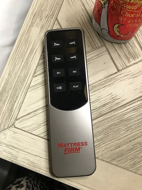 a better view of the remote control for the adjustable bed.