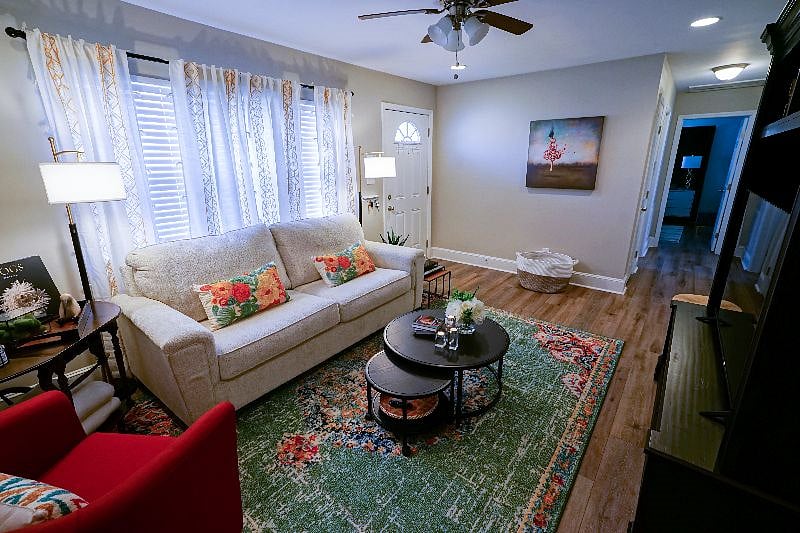 Living Room View of Front Door. Comfortable Seating