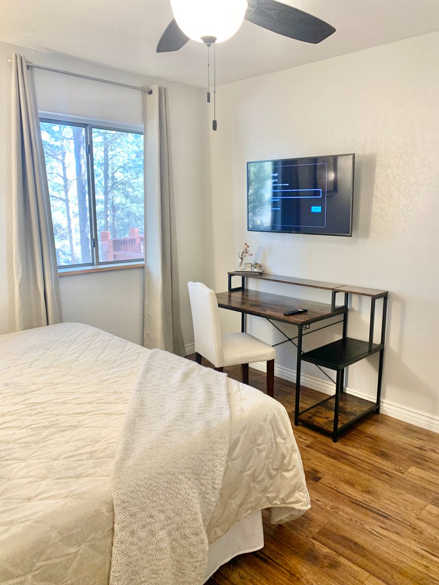 Desk and TV