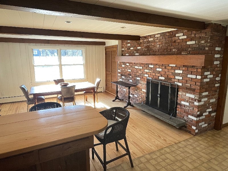 Sun filled dining room off kitchen