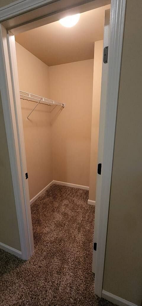 Personal walk in closet with shelves