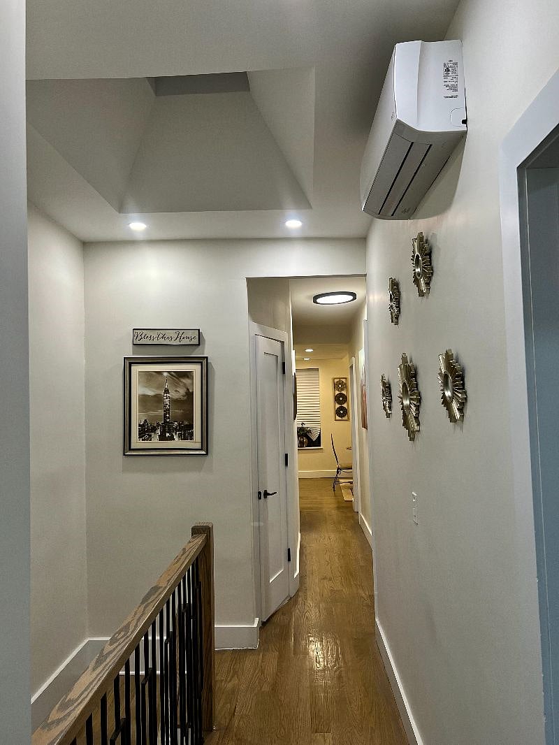 Shared hallway in the upstairs apartment