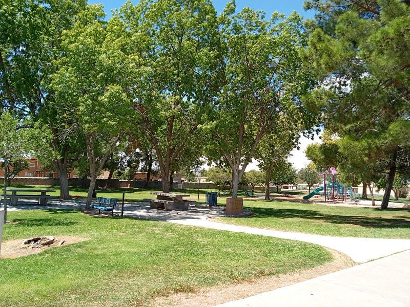 There are two parks within two blocks from my home one has a basketball court the other children's swings and slides.  The neighbor hood is very pleasant mostly retired folks.