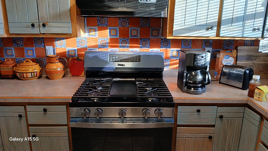 Memorial Day purchase of new GE gas range that even has air fryer and self-cleaning steam.