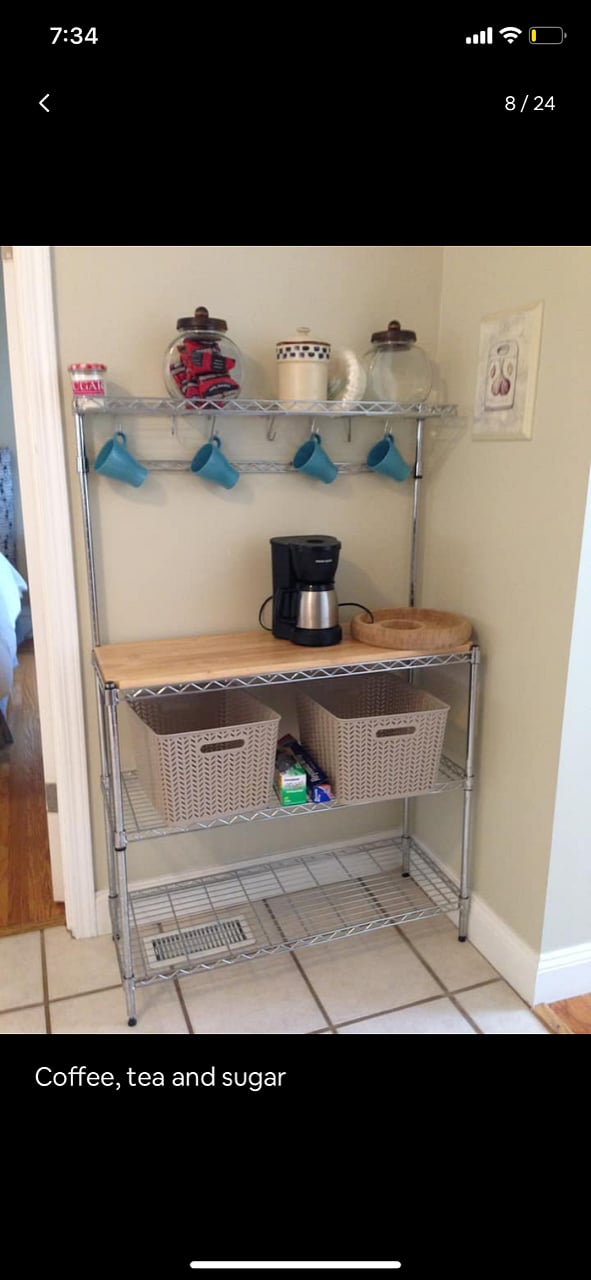 coffee and general kitchen supplies provided to get you started